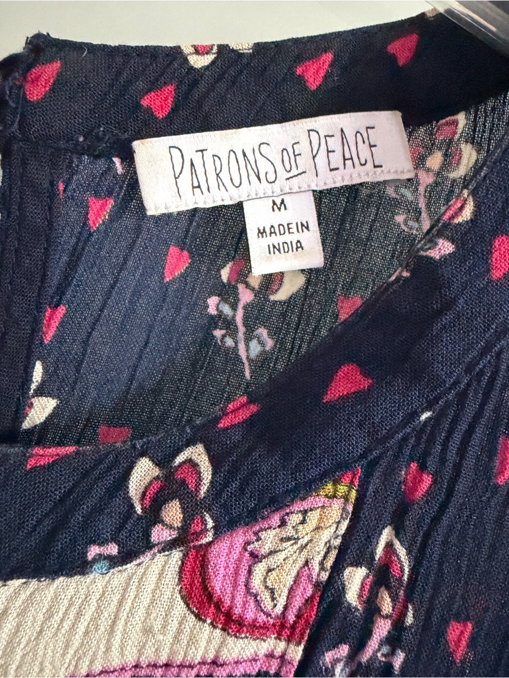 Patrons of Peace Boho Paisley Babydoll Tunic Top Size M - Picture 3 of 5